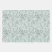 Feuille De Papier Cadeau Pastel & Sage Green Poison Fleur Botanique (Devant 2)
