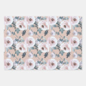 Feuille De Papier Cadeau Pastel Spring Aquarelle Roses floraux (Devant 3)