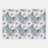 Feuille De Papier Cadeau Pastel Spring Aquarelle Roses floraux (Devant 2)