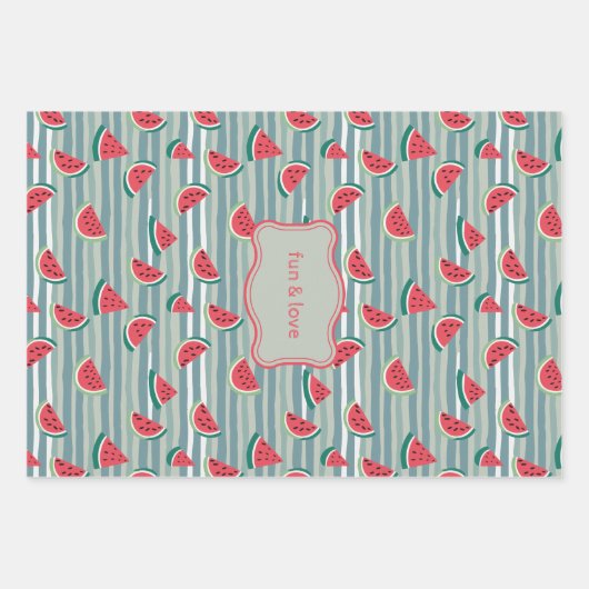 Feuille De Papier Cadeau Pastèque (Devant)