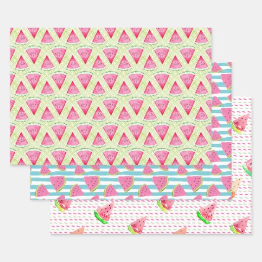 Feuille De Papier Cadeau Pastèque (Lot)