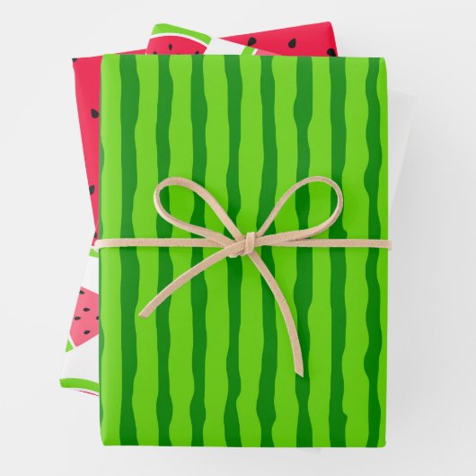 Feuille De Papier Cadeau Pastèque colorée (En situation)