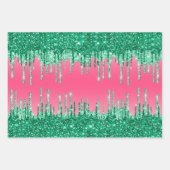 Feuille De Papier Cadeau Pastèque colorée Pink Green Black (Devant)