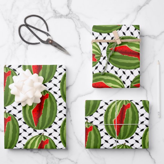 Feuille De Papier Cadeau Pastèque Palestine - Slice (Recto)