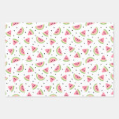 Feuille De Papier Cadeau Pastèque rose, Graines de pastèque, Motif d'été (Devant 2)