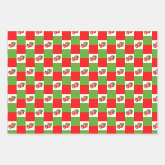 Feuille De Papier Cadeau Patch fraise (Devant 2)