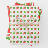 Feuille De Papier Cadeau Patch fraise (En situation)