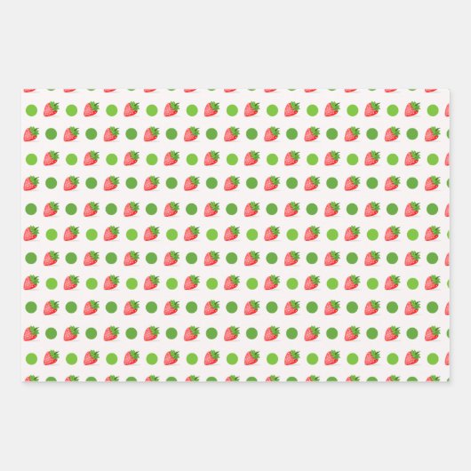 Feuille De Papier Cadeau Patch fraise (Devant)