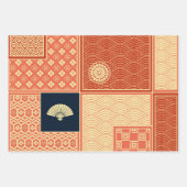 Feuille De Papier Cadeau Patchwork de Motif de corail japonais (Devant 3)