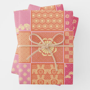 Feuille De Papier Cadeau Patchwork japonais