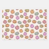 Feuille De Papier Cadeau Pâte d'automne Whimsical Citrouille Motif Envelopp (Devant 3)