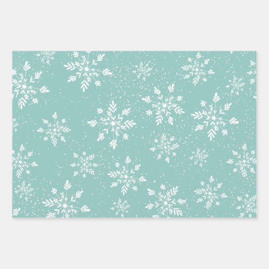 Feuille De Papier Cadeau Pâte moderne Noël enneigé points motif (Devant)