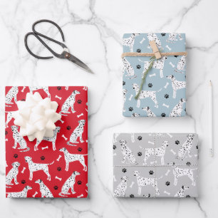 Feuille De Papier Cadeau Pâtes et os dalmatiens