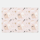 Feuille De Papier Cadeau Patron de fille (Devant 3)