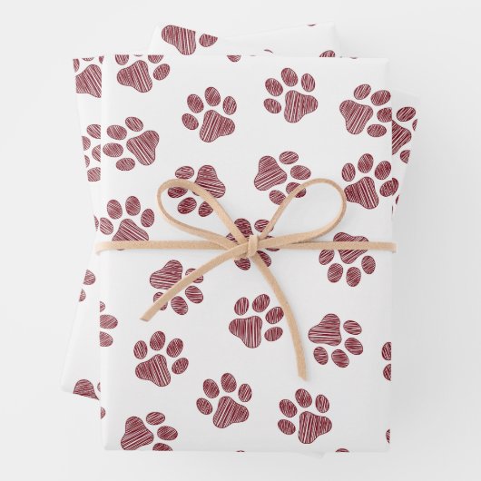 Feuille De Papier Cadeau Patrouilles de Doodle, Paws de Chien, Paws De Bour (En situation)