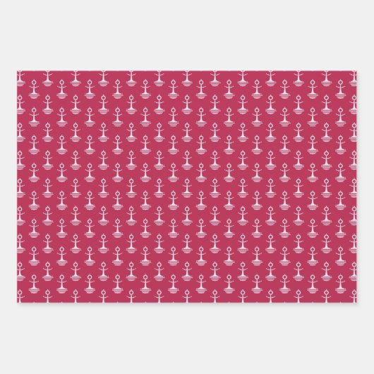 Feuille De Papier Cadeau Pattern d'Anchor moderne (Devant)