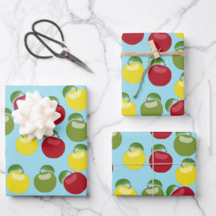 Feuille De Papier Cadeau Pattern de Colorful Apples