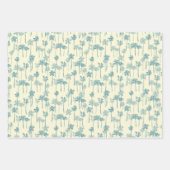 Feuille De Papier Cadeau Pattern de Hawaiian Tropical Blue and Cream Palm T (Devant)