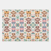 Feuille De Papier Cadeau Patterned design featuring cartoon animals (Devant 3)