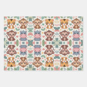 Feuille De Papier Cadeau Patterned design featuring cartoon animals (Devant 2)
