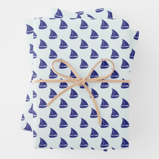 Feuille De Papier Cadeau Patterns bleus (En situation)
