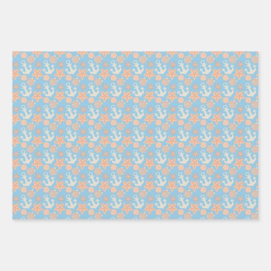 Feuille De Papier Cadeau Patterns pastel nautical (Devant 2)