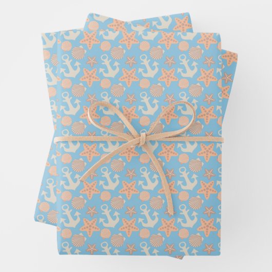 Feuille De Papier Cadeau Patterns pastel nautical (En situation)