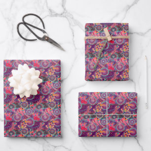 Feuille De Papier Cadeau Patters animaux ethnic