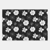 Feuille De Papier Cadeau Patters de Black & White Floral (Devant 3)