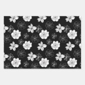 Feuille De Papier Cadeau Patters de Black & White Floral (Devant 2)