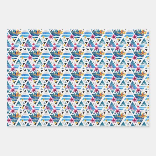 Feuille De Papier Cadeau Patters de Geometric Tropical (Devant 2)