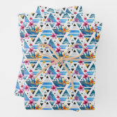 Feuille De Papier Cadeau Patters de Geometric Tropical (En situation)