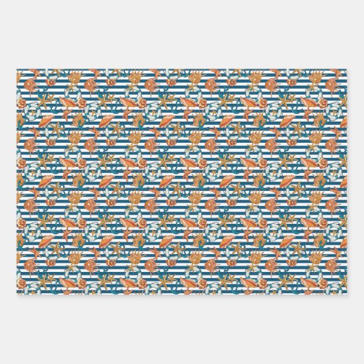 Feuille De Papier Cadeau Patters de Sea Shell (Devant 2)