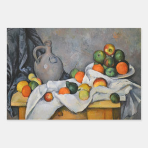 Feuille De Papier Cadeau Paul Cezanne - Rideau, bol de jug et de fruits