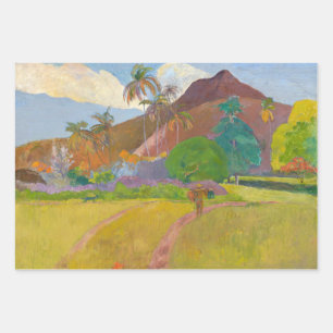 Feuille De Papier Cadeau Paul Gauguin - Paysage tahitien