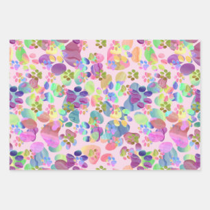 Feuille De Papier Cadeau Pavprints on rose