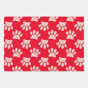 Feuille De Papier Cadeau Paw Chien Pâte Peppermenthe En Rouge Vert Blanc