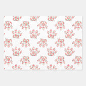 Feuille De Papier Cadeau Paw Chien Pâte Peppermenthe En Rouge Vert Blanc (Devant 3)
