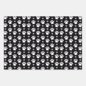 Feuille De Papier Cadeau Paw Motif, Chien Paws, White Paws, Lilac Hearts (Devant 2)