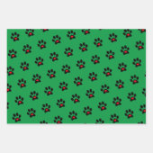 Feuille De Papier Cadeau Pawprint Chien Xmas (Devant 3)