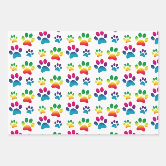 Feuille De Papier Cadeau Pawprint Chien Xmas (Devant 2)