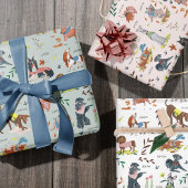 Feuille De Papier Cadeau Pawty Chien Chien Chien Chien Chiot fête d'anniver