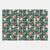 Feuille De Papier Cadeau Pays Noël Plaid Florals Distorsion (Devant)