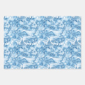 Feuille De Papier Cadeau Paysage classique en toile bleue (Devant)