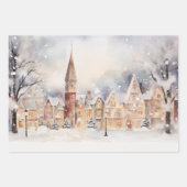 Feuille De Papier Cadeau Paysage de neige de Noël (Devant 2)