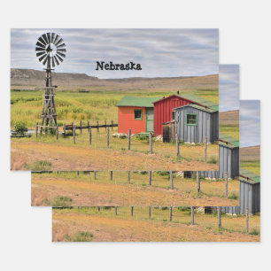 Feuille De Papier Cadeau paysage du Nebraska 