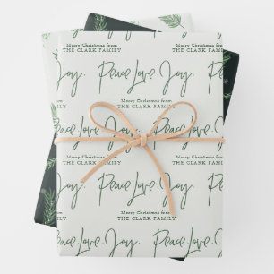 Feuille De Papier Cadeau "Peace Love Joy"