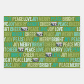 Feuille De Papier Cadeau Peace Love Joy Bright Merry Cheer avec 1 Photo (Devant)