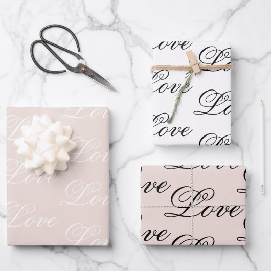 Feuille De Papier Cadeau Peach Blush Love Toujours Mariage (Recto)