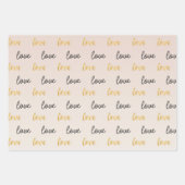 Feuille De Papier Cadeau Peach Blush Ombre Gold Glitzy Heart (Devant 2)
